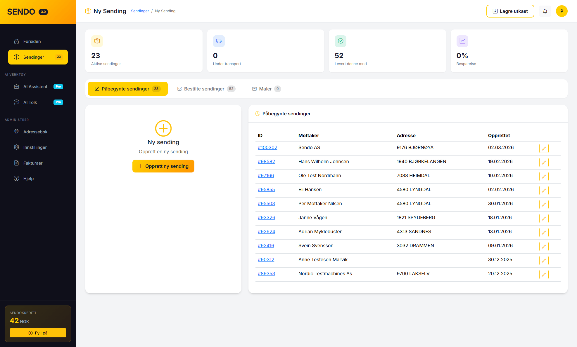 Sendo Dashboard